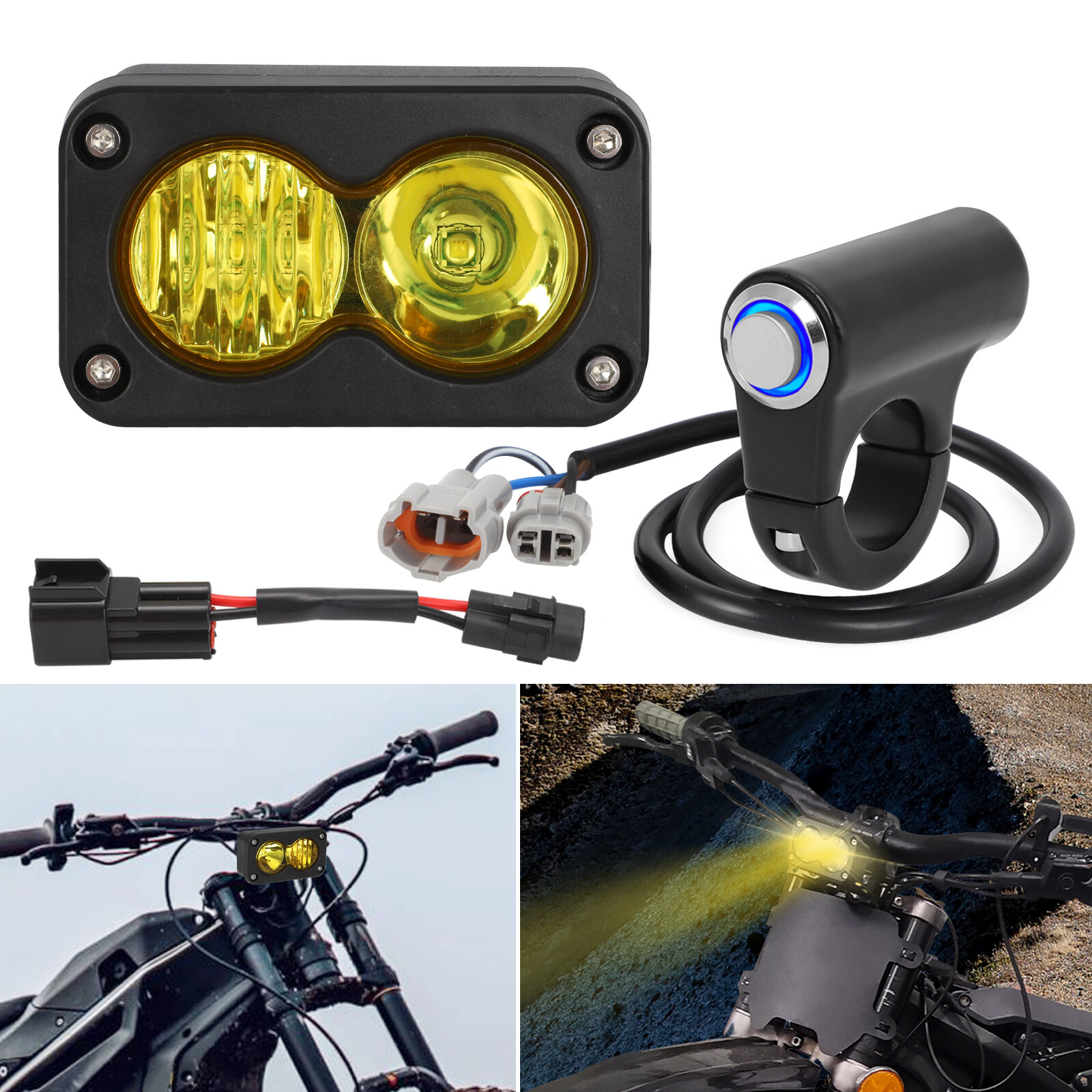 LED Headlight Front Headlamp Light Switch Plug For Talaria Sting R MX4 Dirt Bike
