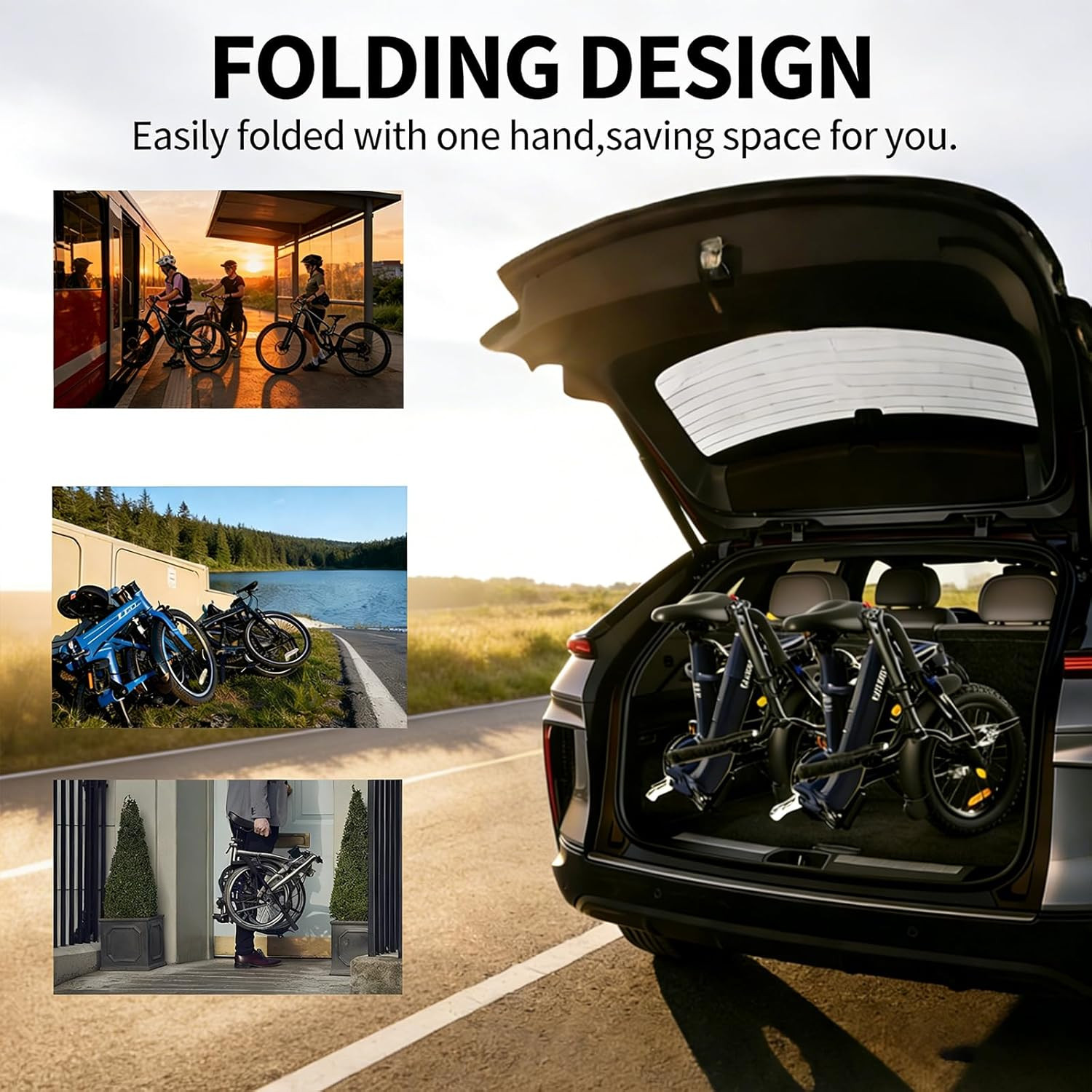 Folding Bike Pedals, Mountain Bike Pedals CNC Aluminum Bicycle Flat Pedals, 9/16