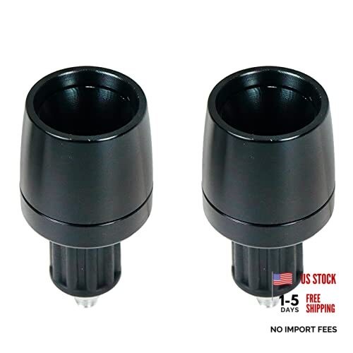 2 Pcs Motorcycles Conical Aluminum Handlebar End 1.2in (Dia)x 1.2in (L) Black