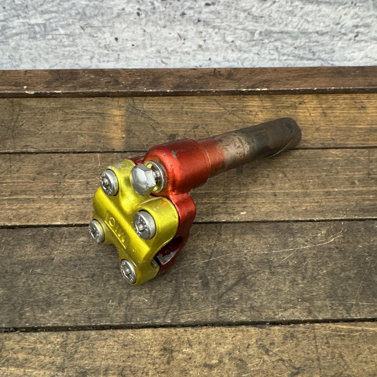 Vintage BMX Quill Stem Neck 21mm Red Yellow Painted Old School 70s 80s
