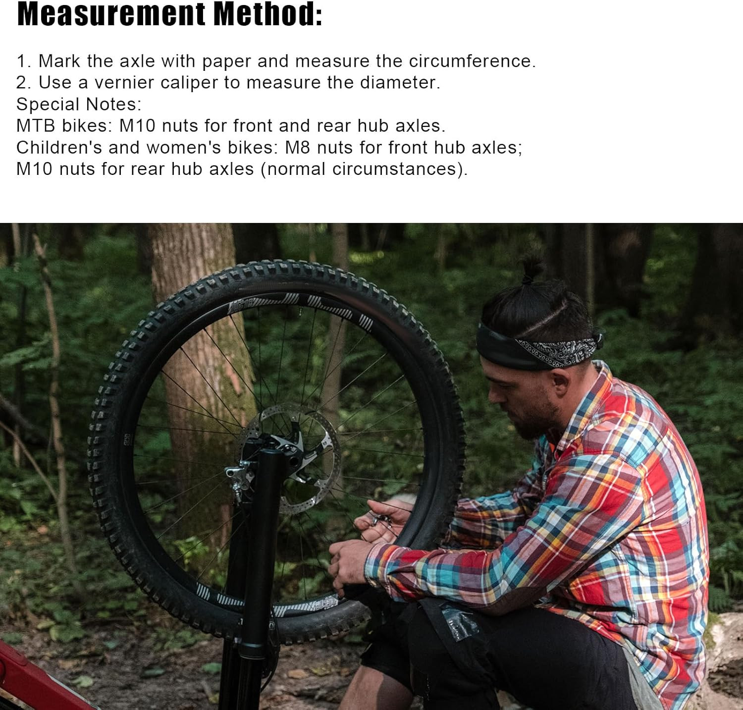 Bike Wheel Axle Nut and Bicycle Hub Safety Washer Kit, Flanged Nuts Parts Access
