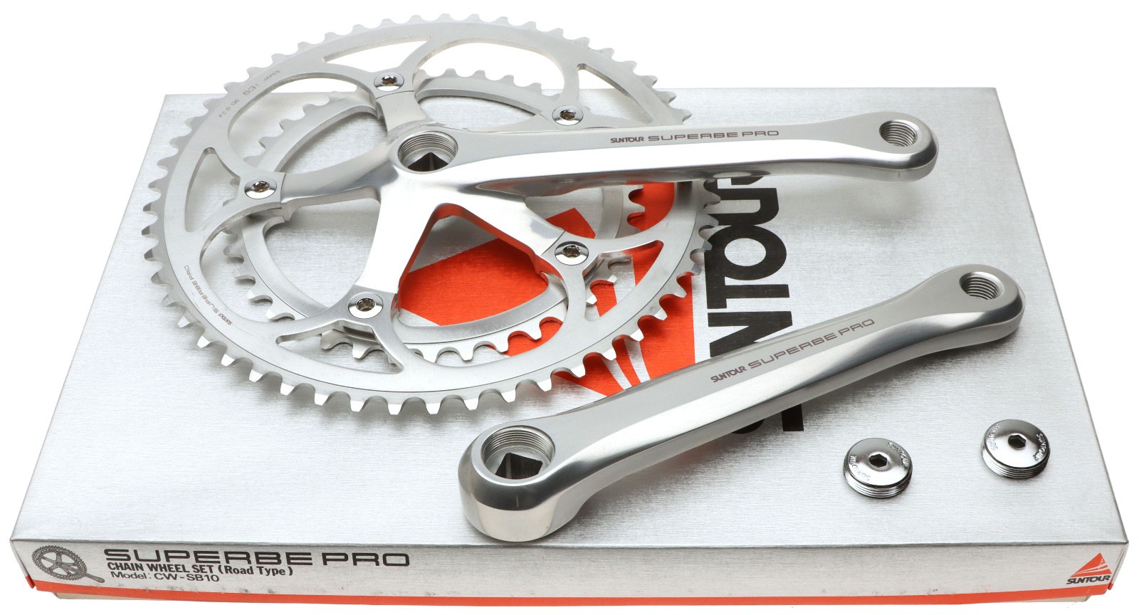 Sun Tour Superbe Pro CW-SB10 Crankset 8 Speed 170mm 53/39 Silver NOS NEW