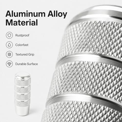 95mm/3.74″ Car Shifter Knob, Aluminum Weighted Automotive Gear Shift Silver