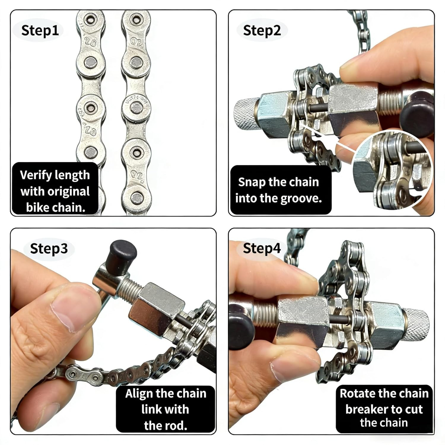 Bike Chain 6/7/8 Speed 126 Links, Replacement Kit with Chain Tool for Hub Mot…