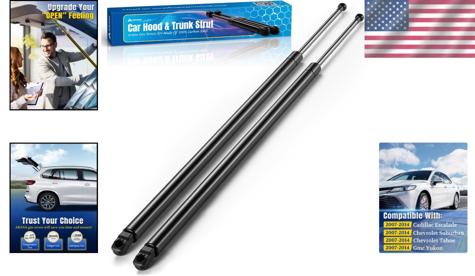 ARANA Rear Hatch Struts Liftgate Shocks for Chevy Suburban Tahoe/GMC Yuk
