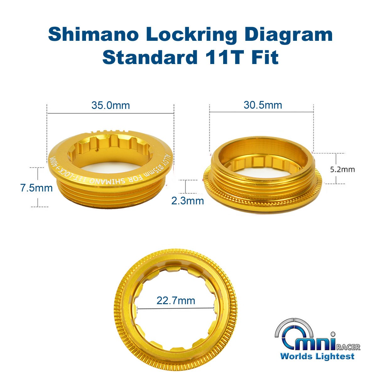 OMNI Racer World’s Lightest Cassette Lockring Fits Sram, Shimano 11T