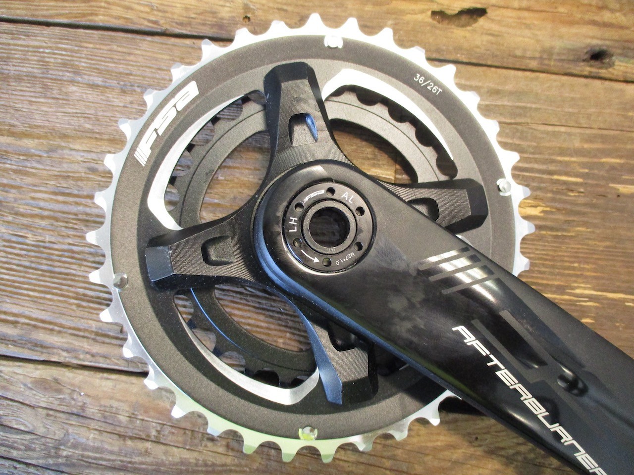 FSA Afterburner cranks, 175mm legth, 25mm spindle, 36/26 chainrings, 10/11 speed