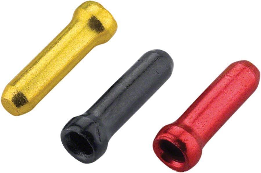 Jagwire Cable End Crimps – 1.8mm, Gold/Black/Red, Bag of 90