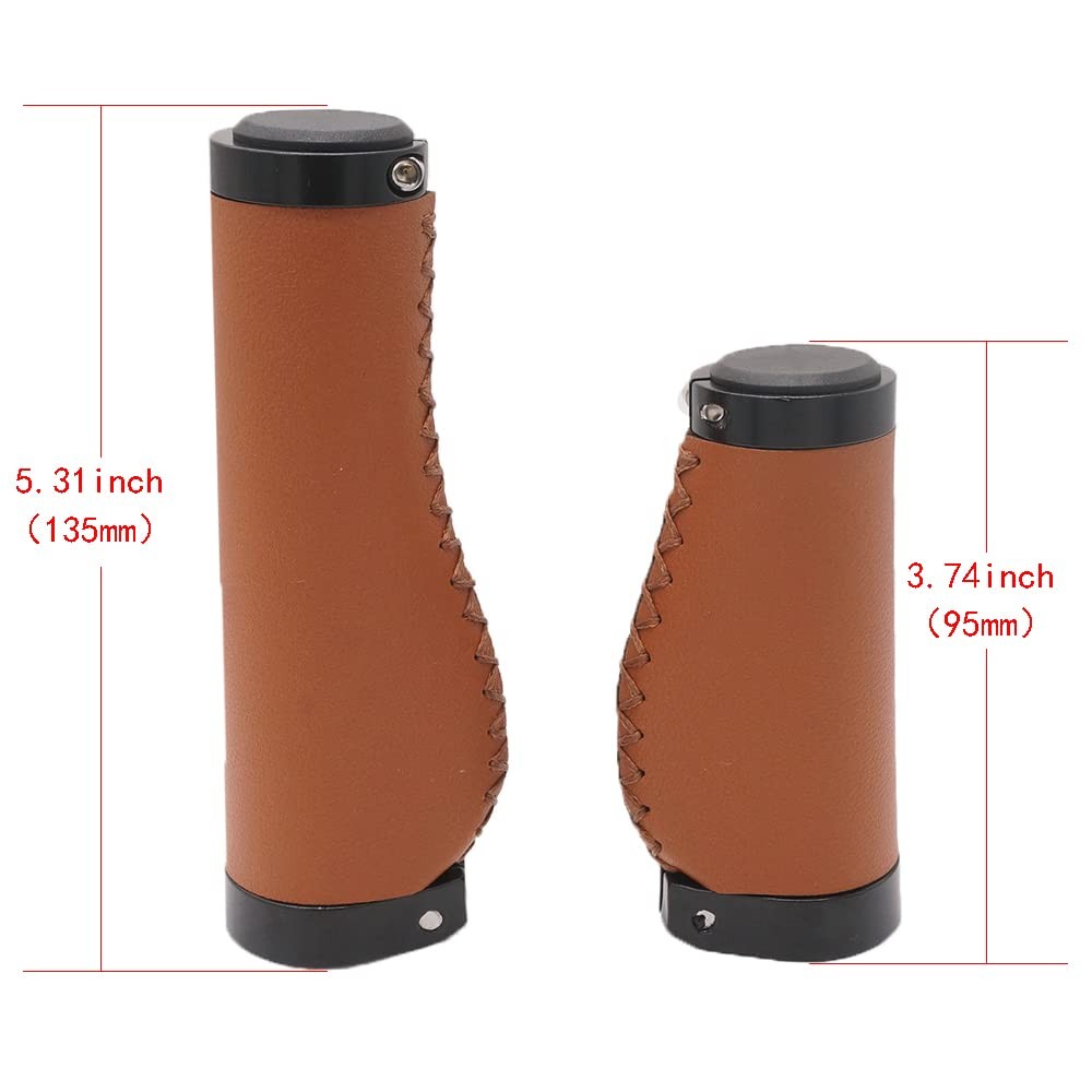 Bike Handle Grips 135/95mm Long/Short Grips Non-Slip PVC Microfiber Leather E…