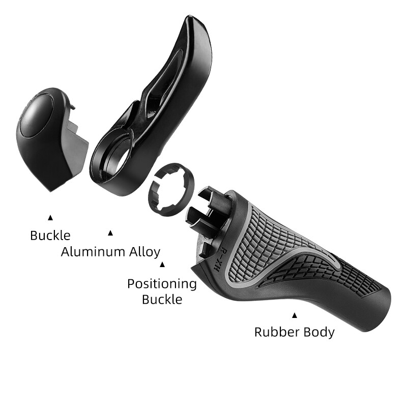 ROCKBROS MTB Bike Grips Cycling Shockproof Dustproof Bike Rubber Grips Black