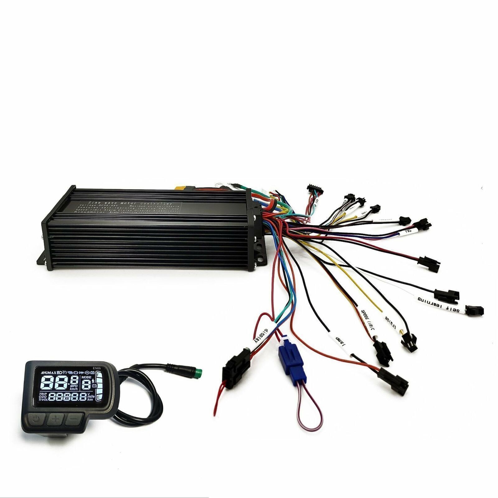 E-Bike 36V 48V 52V 35A 750W-1500W 3 Mode Sine Wave Controller+EN06/UKC1 Display