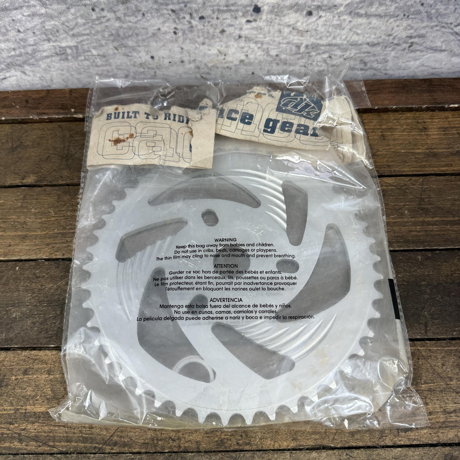 Vintage DK 46T Chainring BMX Sprocket Silver Aluminum USA 46 Tooth Old School