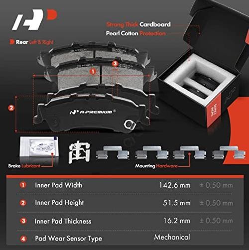 12.80 in (325mm) Disc Brake Rotors + Ceramic Pads kit Compatible Rear Vented