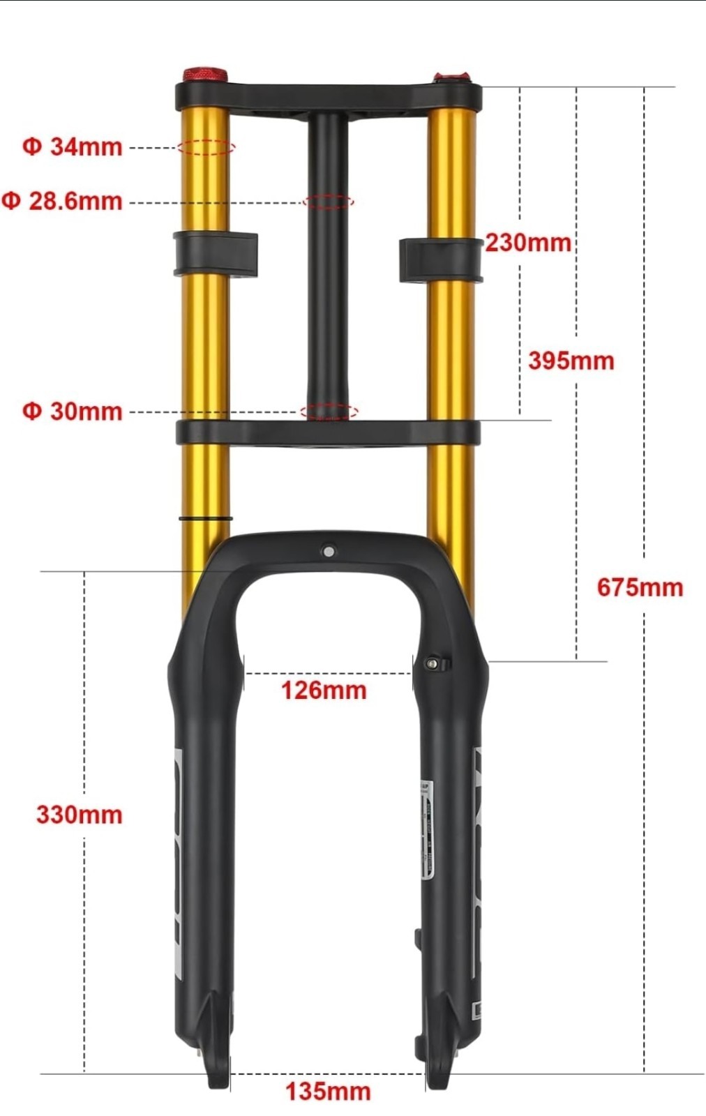 BOLANY Bike Suspension Fork 20inch 4.0 Tire Double Shoulder Snow Beach MTB…