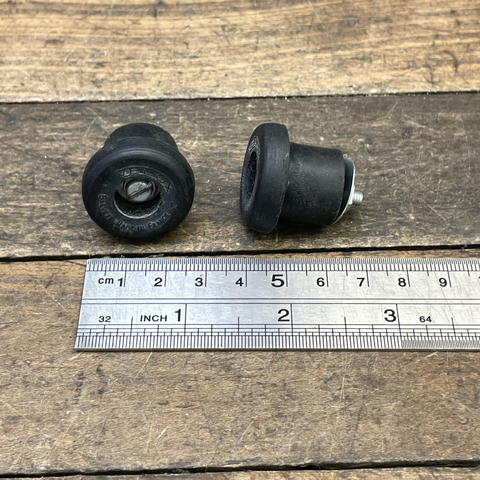 Vintage Velox Bar End Plugs Black Expansion Drop Bar Road Bike France Pair