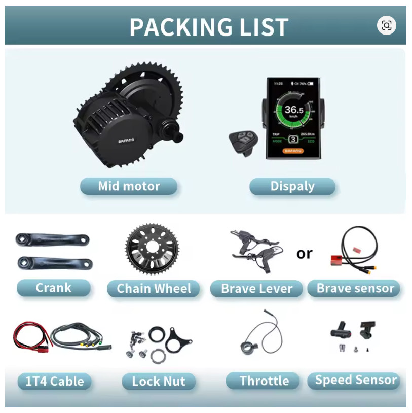 Bafang BBSHD 48-52V 1000W Mid Drive Motor BB 68/100/120mm Ebik Conversion Kits