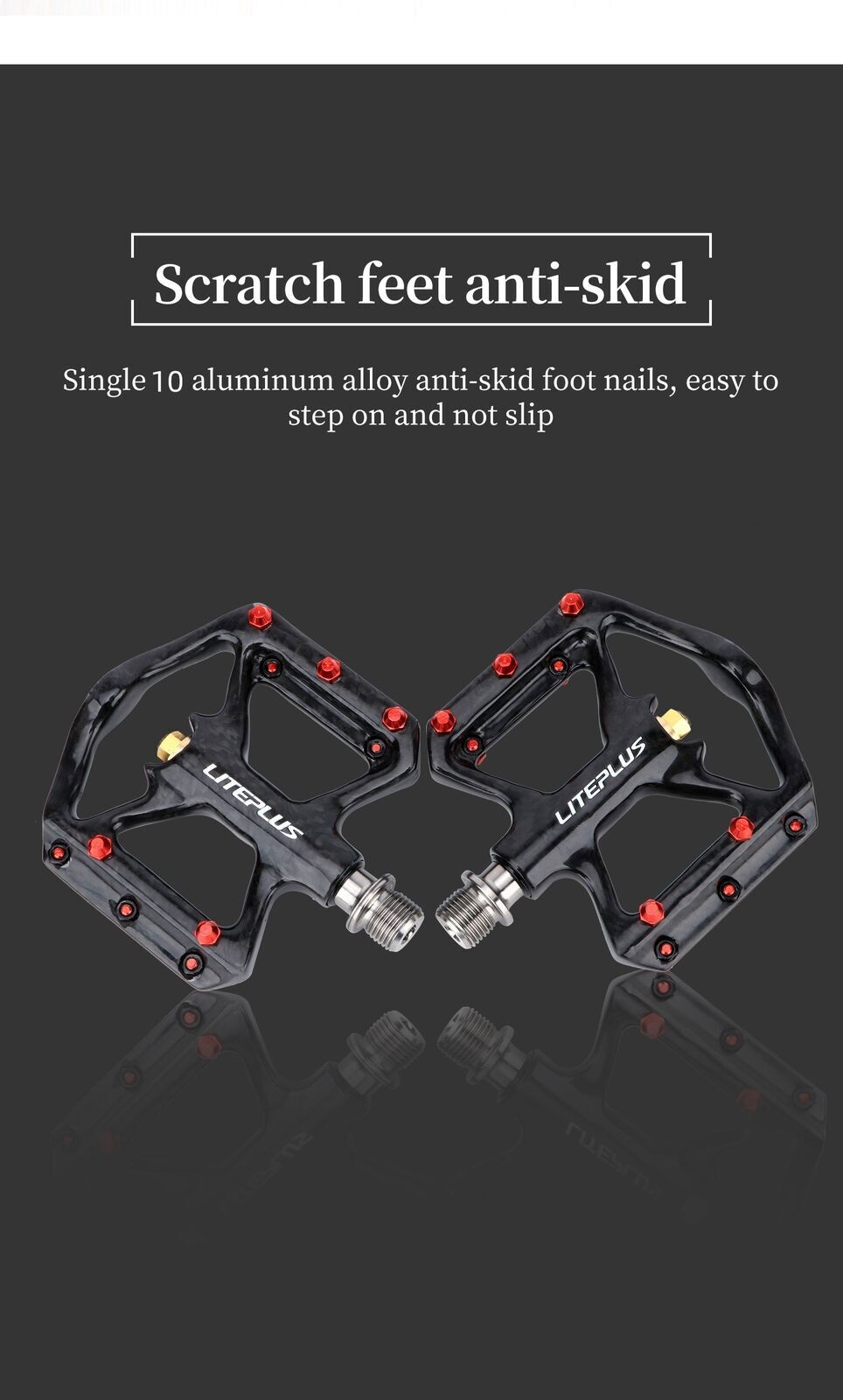 LITEPLUS Ultralight 181g Carbon Titanium Bike Pedal 9/16″ MTB Road Bike Pedals