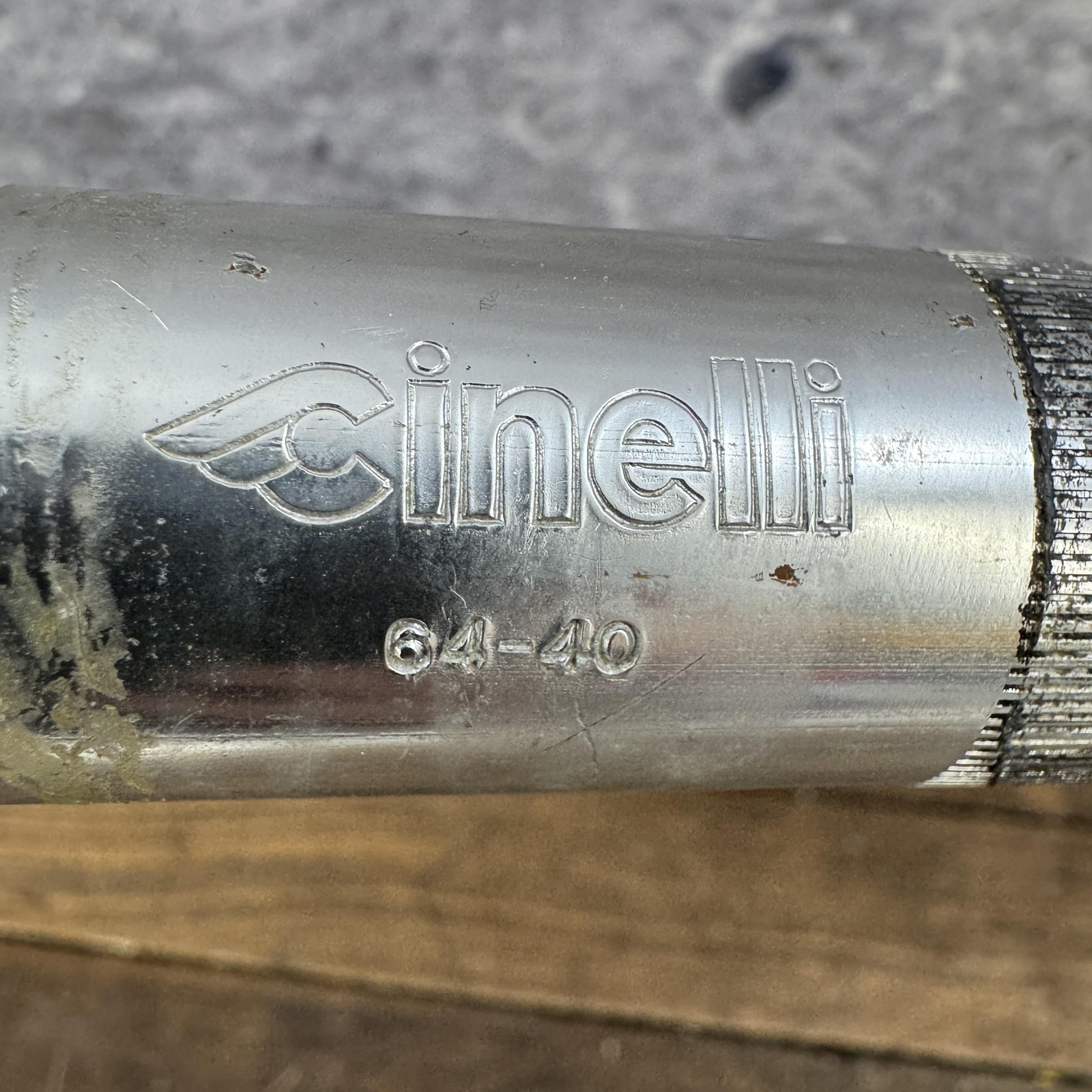 Vintage Cinelli Giro D’Italia Drop Handlebar 40cm 26.4 mm Clamp Silver Road Bar
