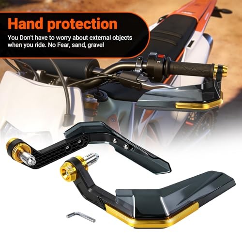 Dirt Bike Handguards, Aperture 0.66-0.83″ Motorcycle Handlebars Guards Gold