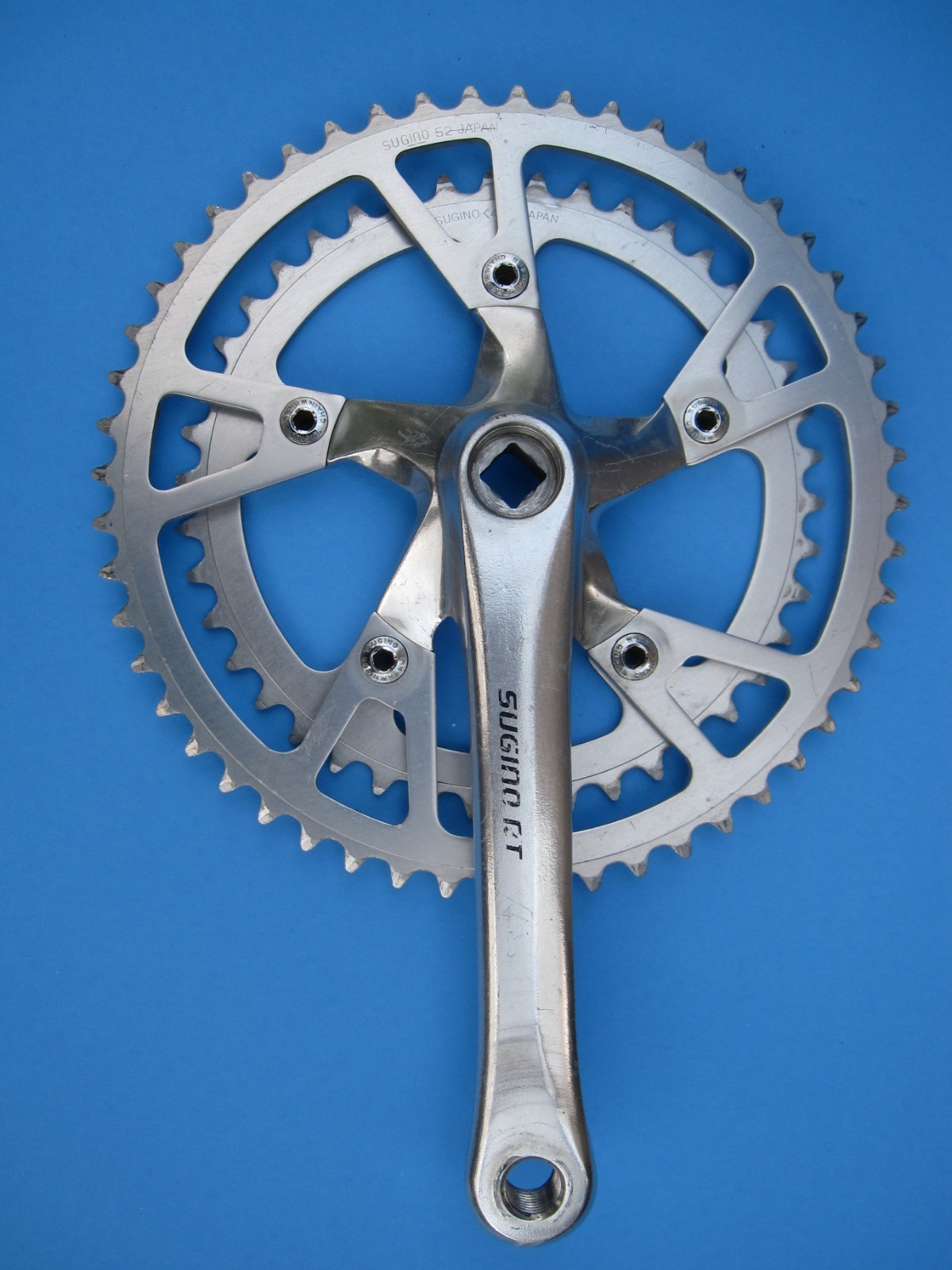 vintage Sugino RT crankset, 52/42T, square taper, 110BCD, 170mm, road or BMX