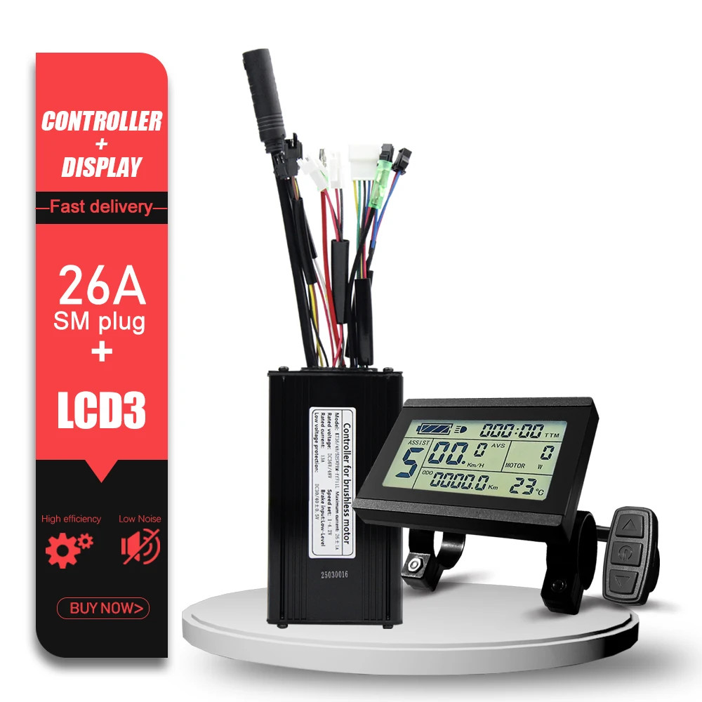 E-bike Controller 36V 48V 52V 26A Waterproof Sinewave Controller 500W 750W