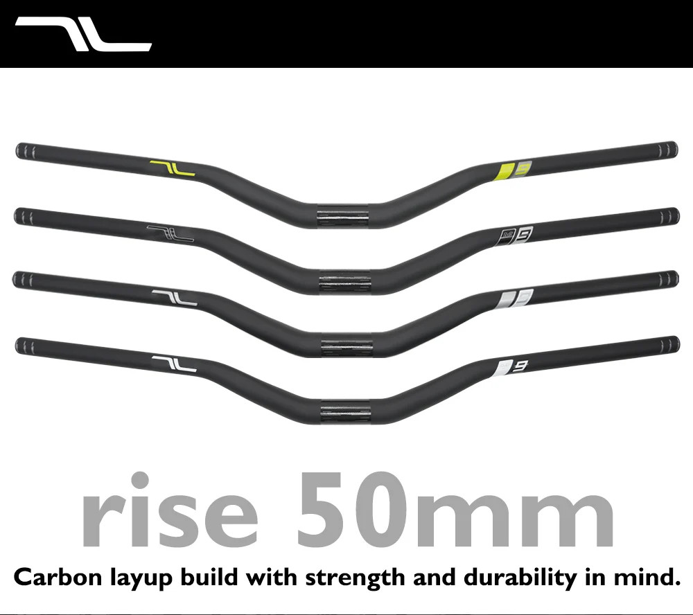 Carbon Mountain Bike Handlebar 31.8mm Clamp 780-800mm 30/50mm Rise 8 Sweep