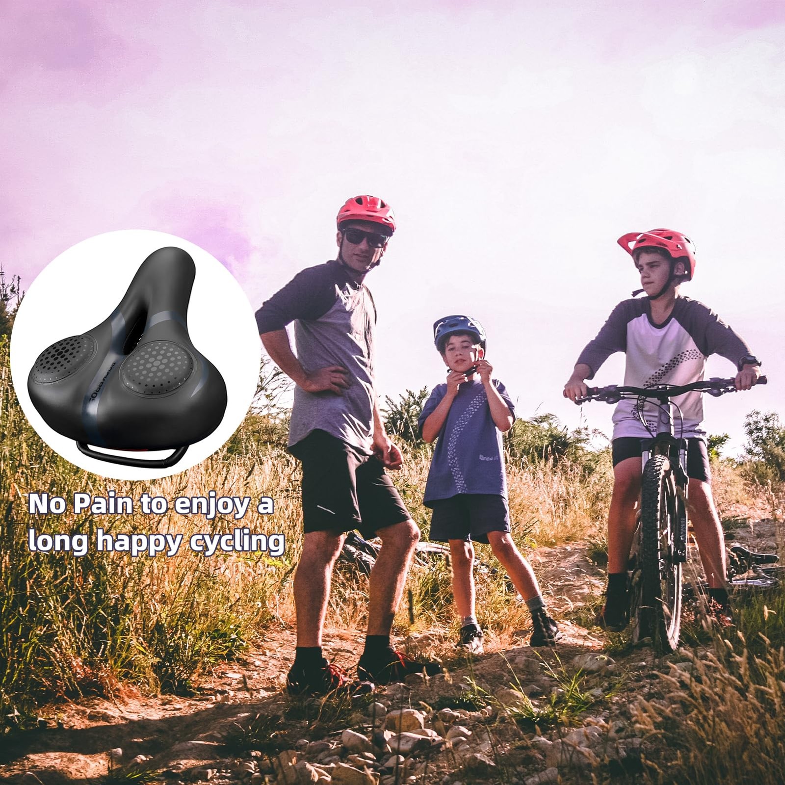 ROCKBROS Bike Seat for Men Women Comfort Wide Gel Black