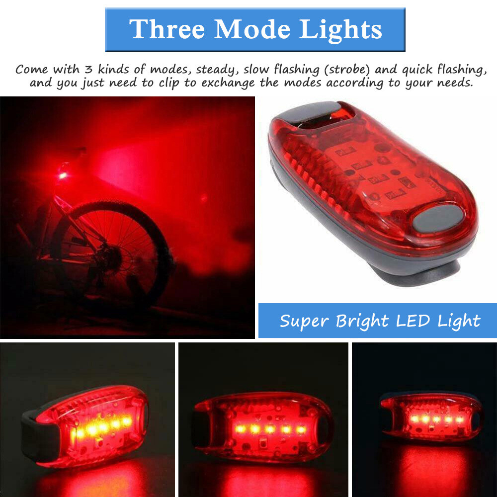 2PCS Bike Bicycle Cycling Handlebar Tape Non-slip &LED Rear Safety Light Clip On