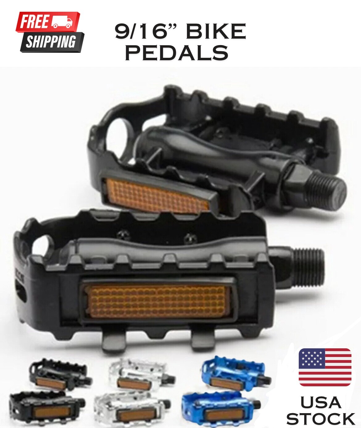 Alloy Bicycle Aluminum Pedals Non-slip 9/16″ Mountain Bike Hybrid Road