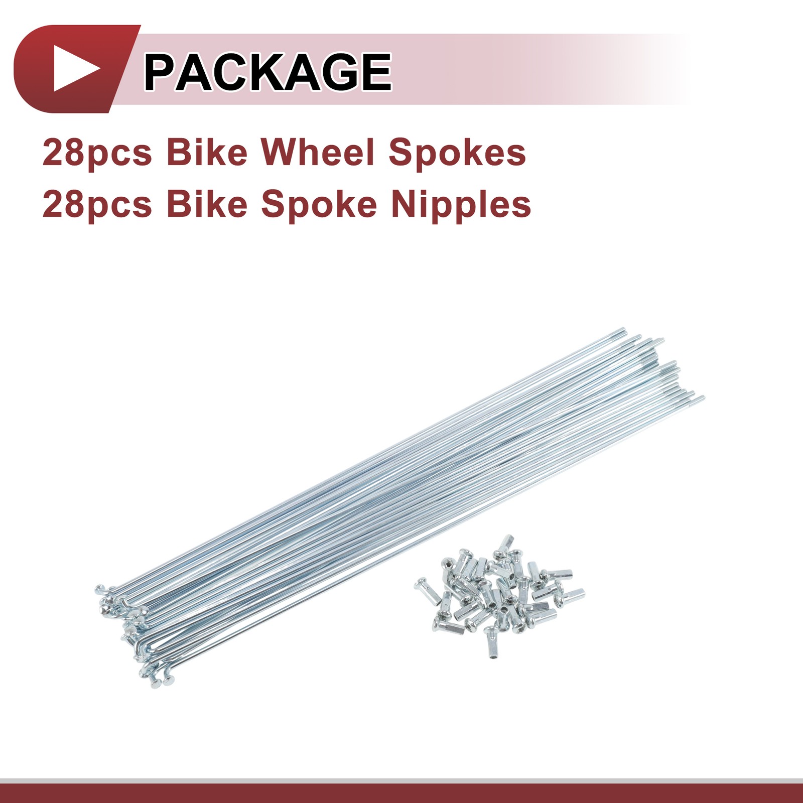 12G Bicycle Spoke 290 mm Bike Wheel Spoke Carbon Steel Galvanized Silver Tone