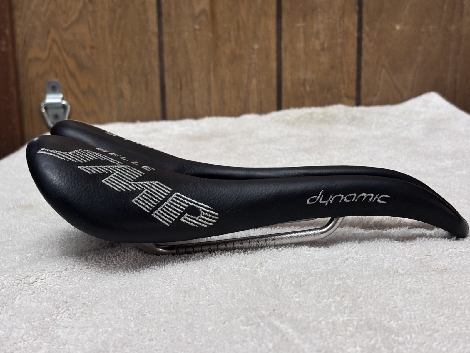 Selle SMP Dynamic Saddle Black Leather 138mm Stainless Rails Made in Italy