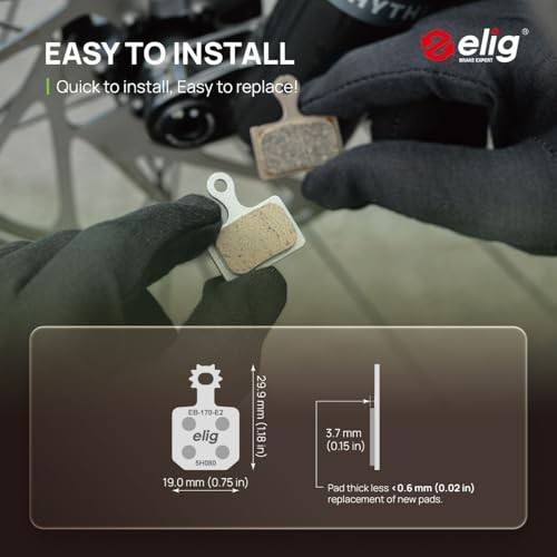Bike Disc Brake Pads for Magura MT5 Estop, MT7 Pro, Silver (E2) 1 Pair – w/Pin