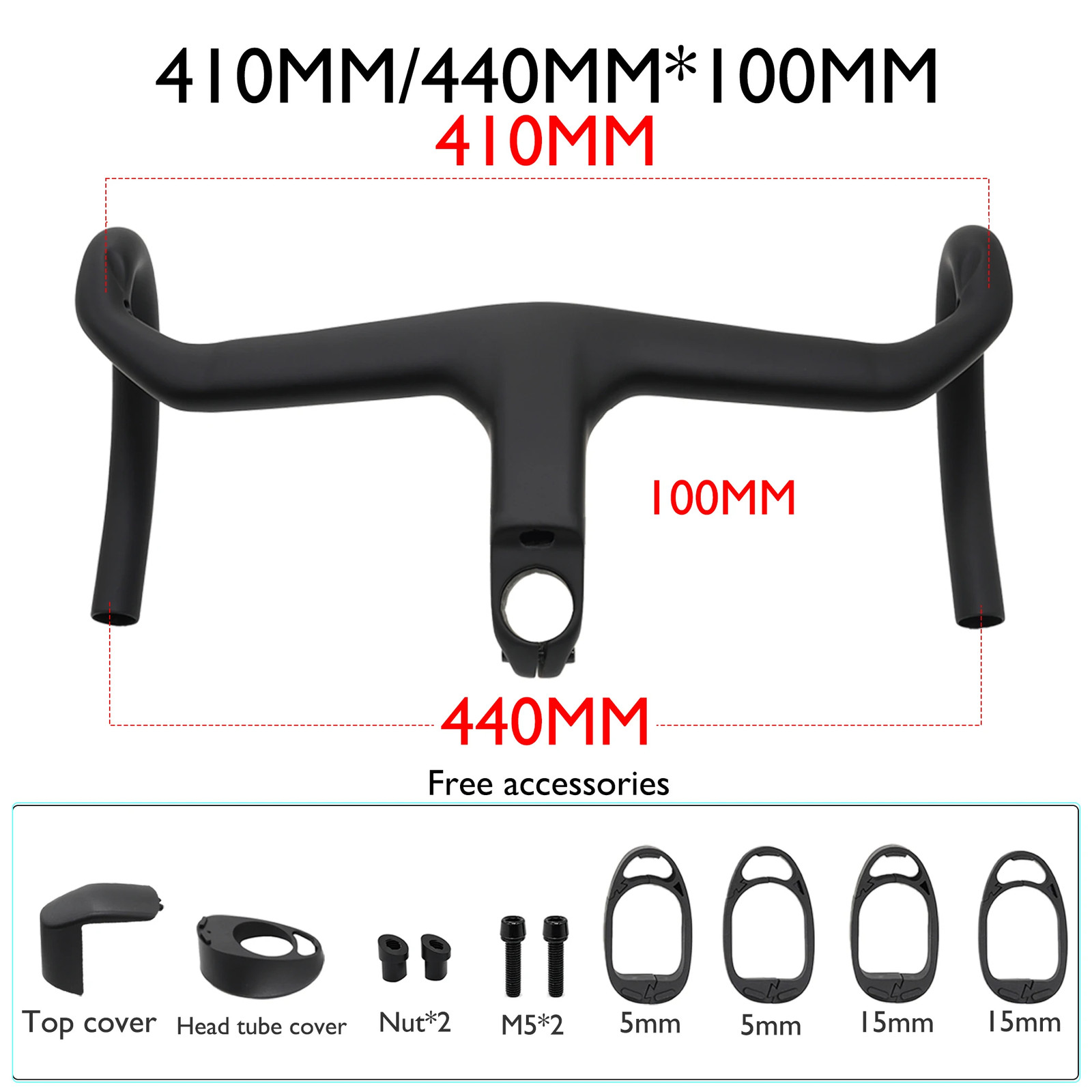 Angle -7° Carbon Aero RSL Road Integrated Handlebar, Spacer/bike Lane Grip Stem