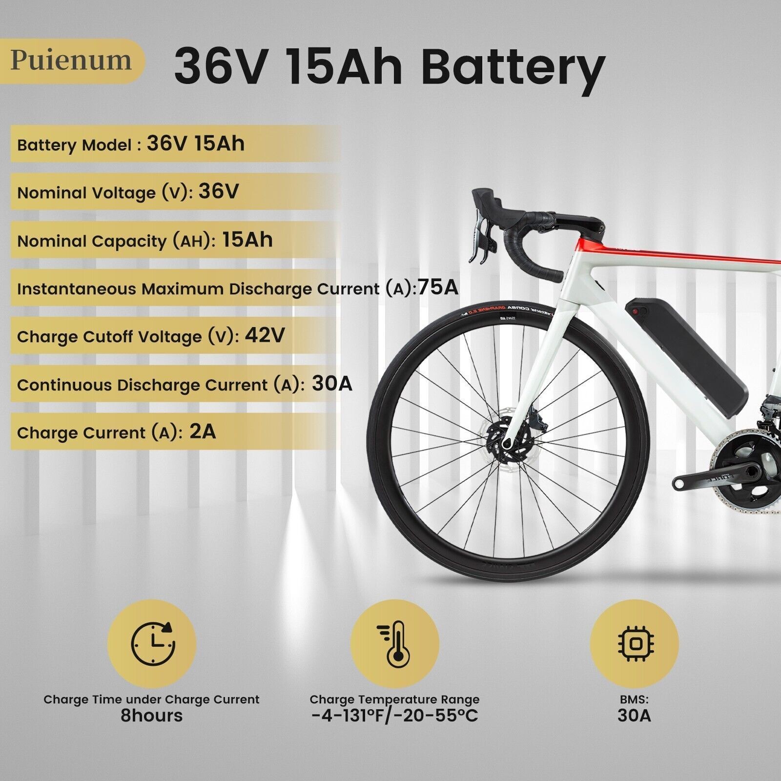 36V 48V 10Ah 15Ah 20Ah Lithium Battery BMS 5-Pin for 0-2000W Ebike Electric Bike