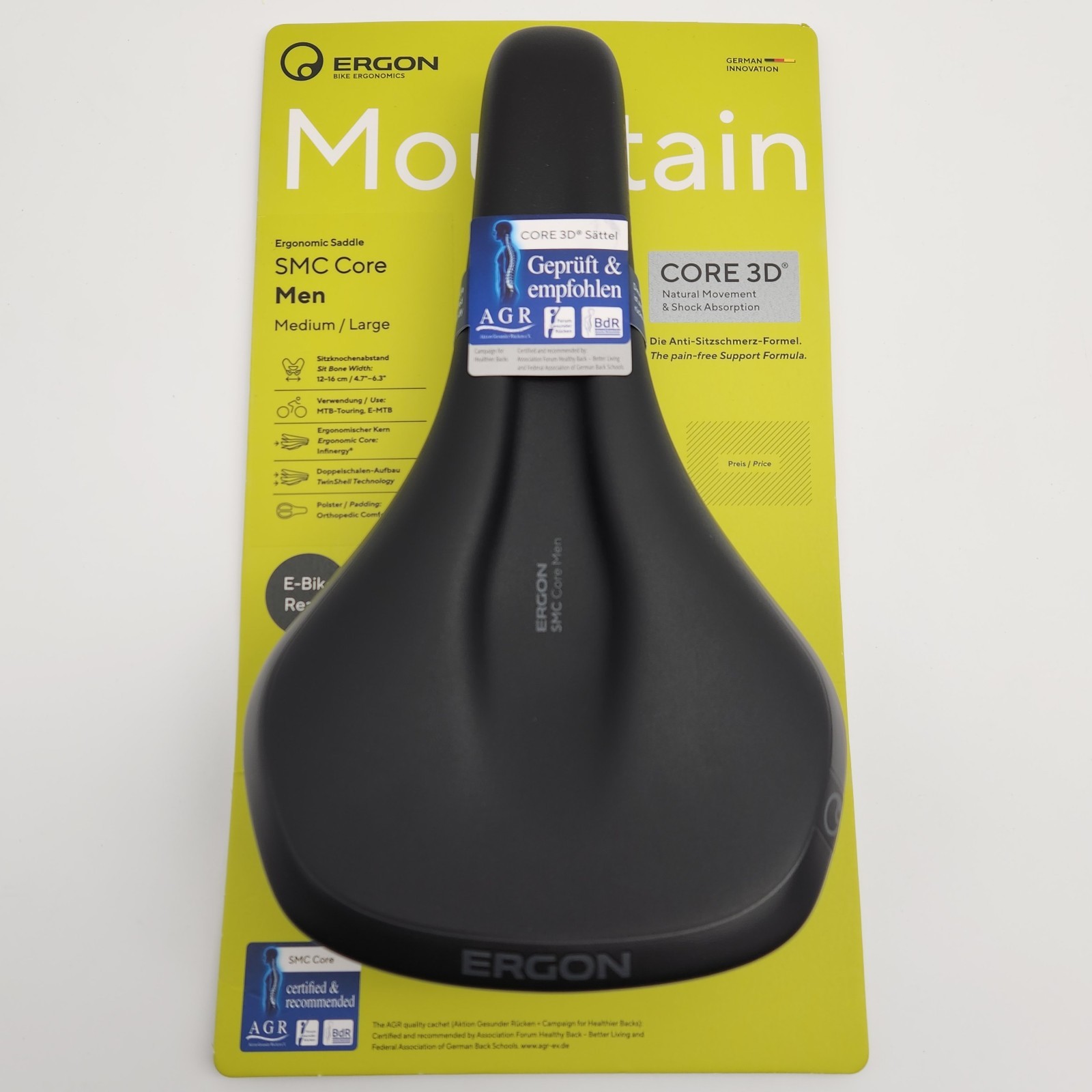 Ergon SMC Core Men’s Medium/Large Black/Gray Bicycle Saddle – OPEN PACKAGE