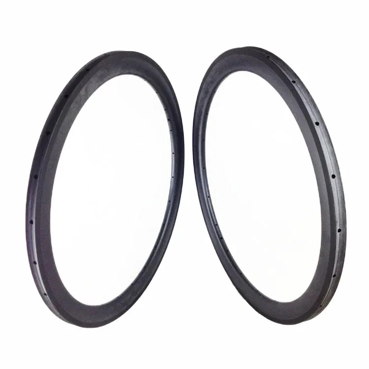 700C Carbon Rims 55mm Depth V/Disc Brake Road Bike Tubeless Rings UD/3K 2pcs