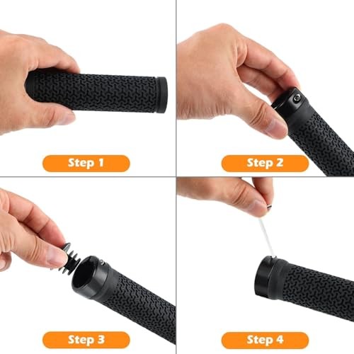 Bike Handlebar Grips 131mm Rubber Ergonomic Anti-Slip Bicycle Grips with Black