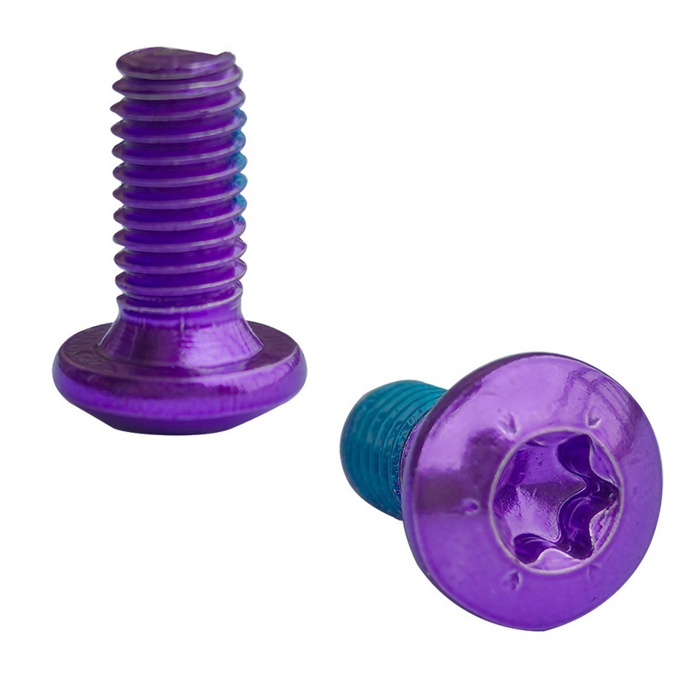 High Carbon Steel Purple T25 Screw Bolts for MTB Bike Box of 12 M5x10mm