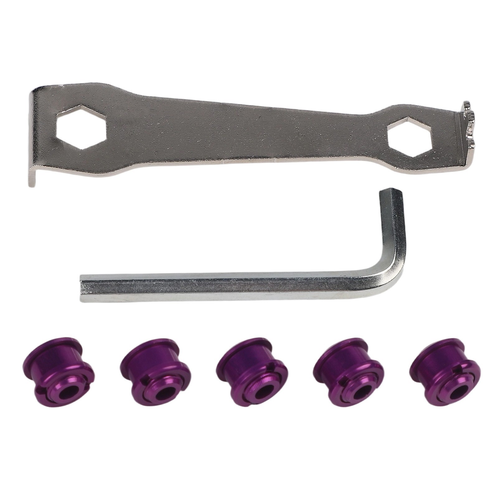 Bike Single Chainwheel Bolt Set with Mounting Tools for DIY Bicycle Projects