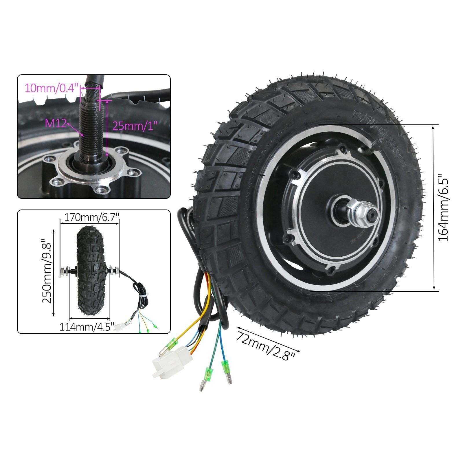 48V 350W 10 Inch Hub Motor for Electric Scooter Folding E-Bike Rear Wheel