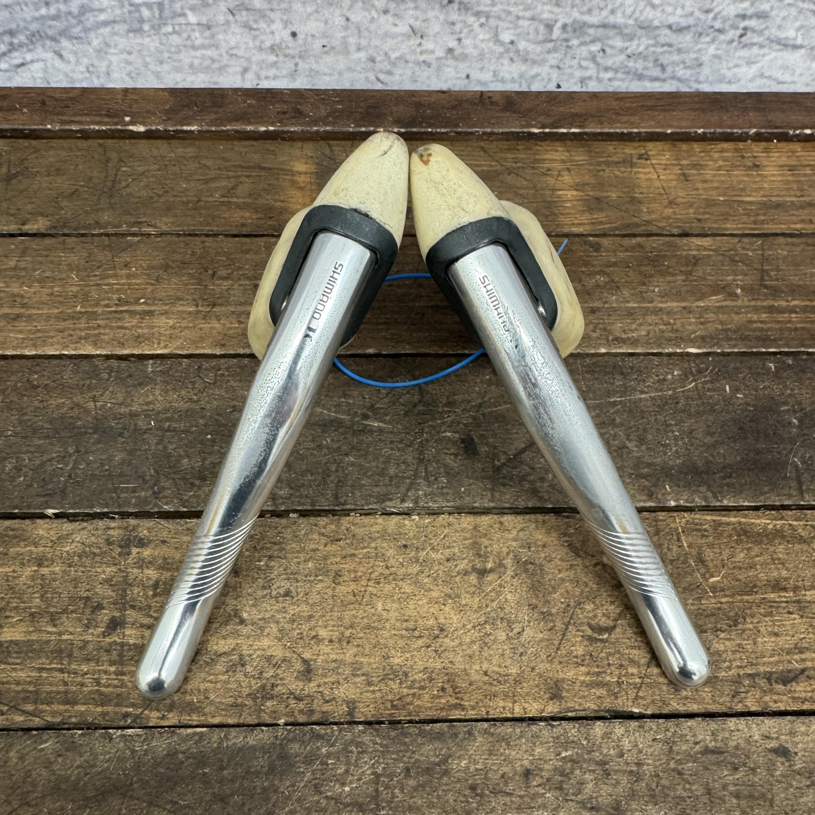 Vintage Shimano 105 BL-1051 Brake Levers Whit Pair Aero Drop Bar 23.8mm Bike