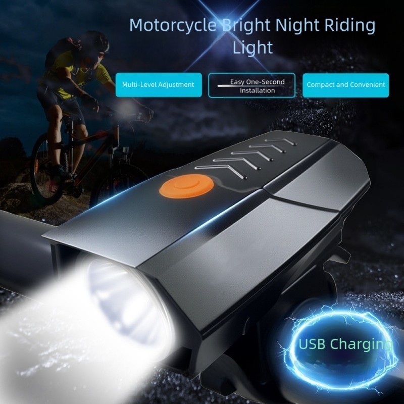 Rechargeable Bike Headlight USB Power IPX5 Waterproof 500 Meter Beam Four Modes
