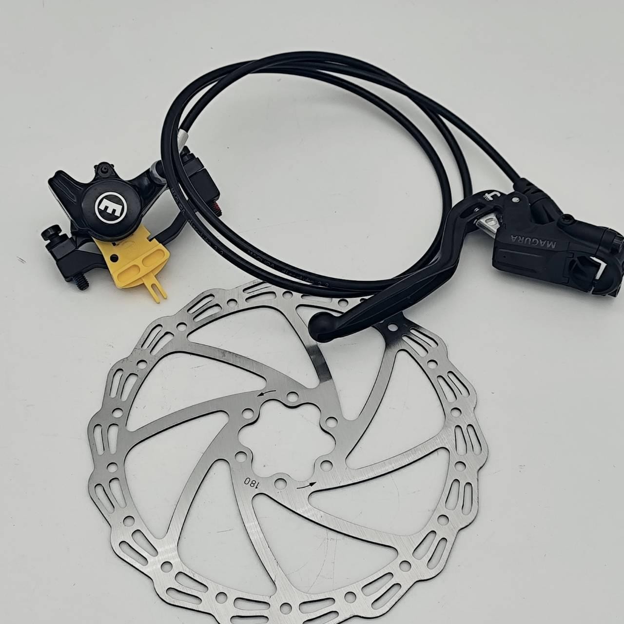 Magura MT4 Hydraulic Disc Brake 1200mm hose length & 180mm rotor, 3 Finger Lever