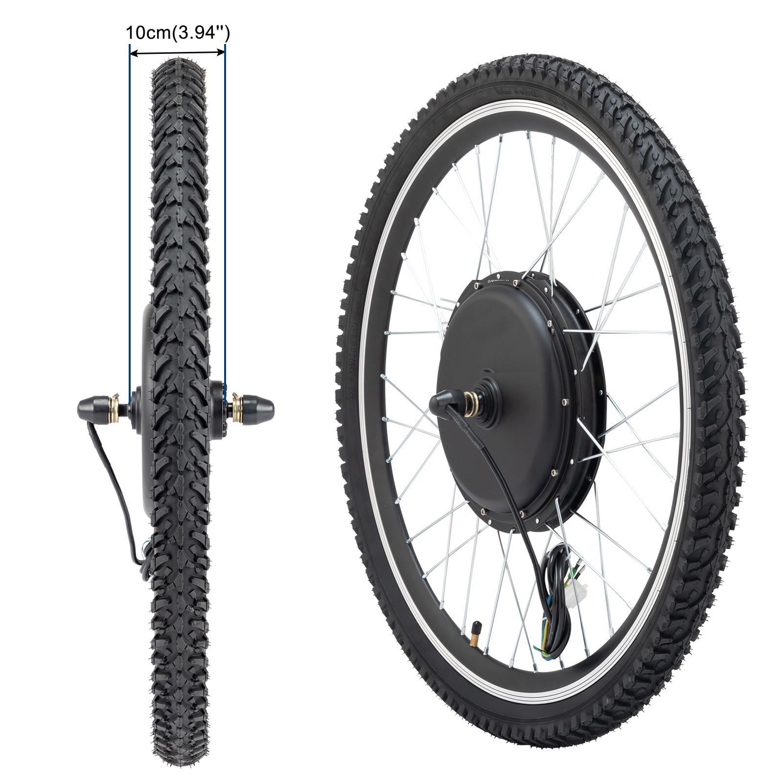 26in Front Wheel 48V 1000W Electric Bicycle Ebike Conversion Kit Hub Motor LCD