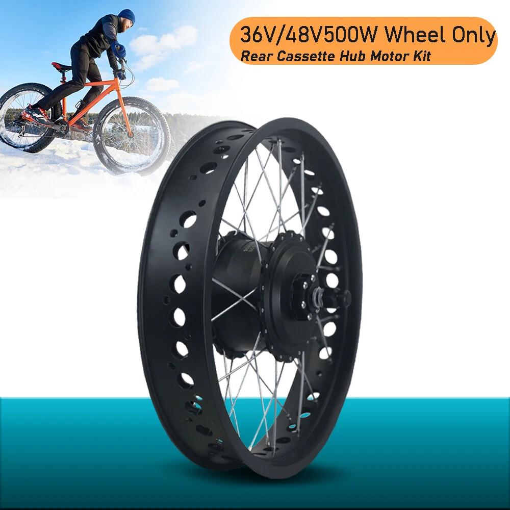 20/24/26in 36V 48V 500W Rear Cassette Hub Motor for Electric Bike Conversion Kit