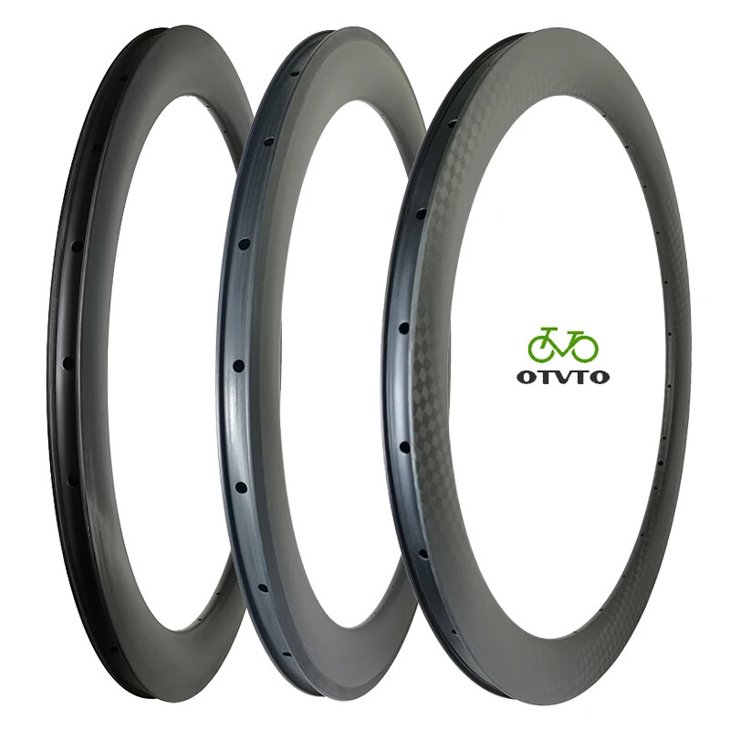 700C Carbon Road Bike Rim 50 55 28mm Clincher Tubeless Disc V-Brake 16-32Hole
