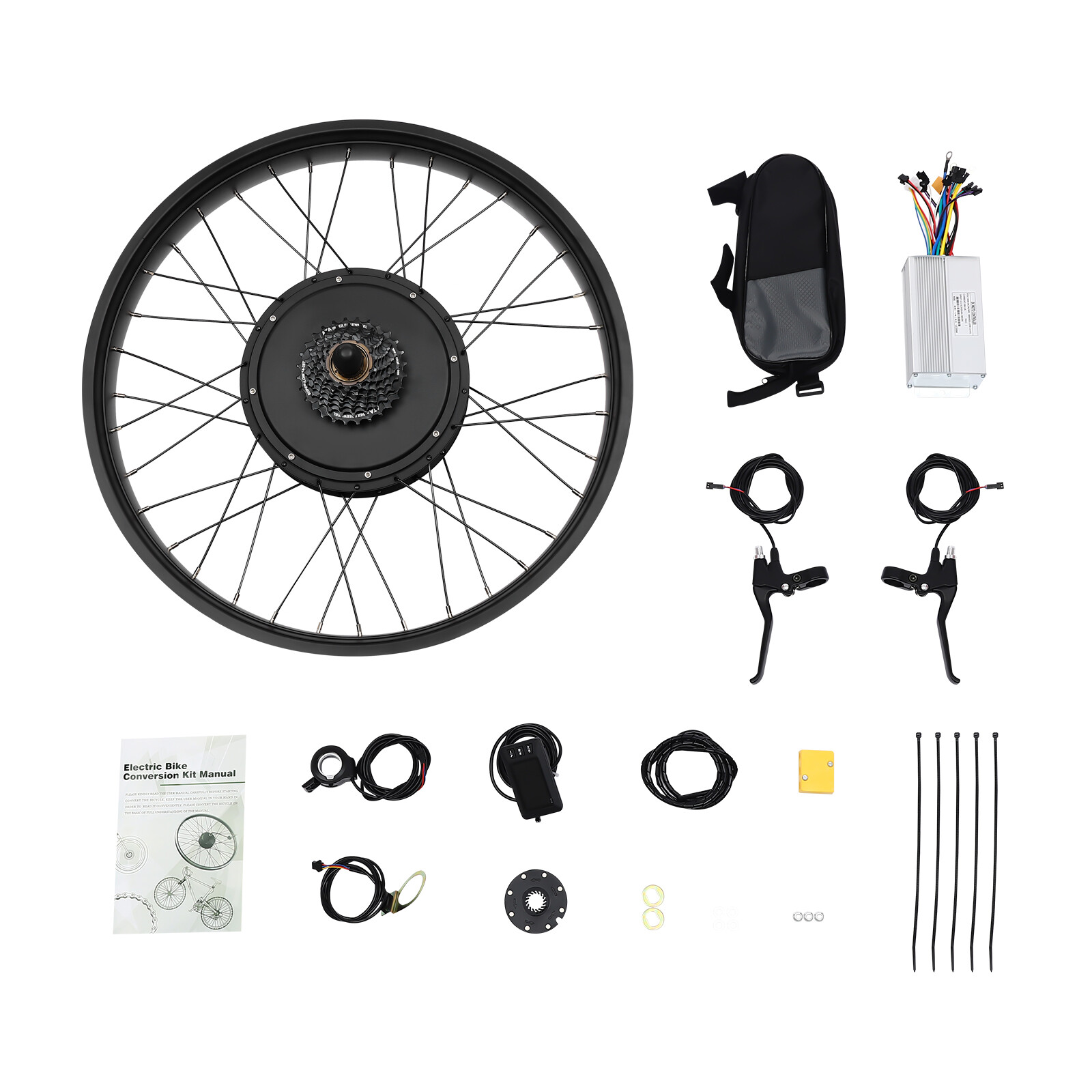 26″ Fat Tire Electric Bicycle Motor E-Bike Rear Wheel LCD Conversion Kit 48V 1KW