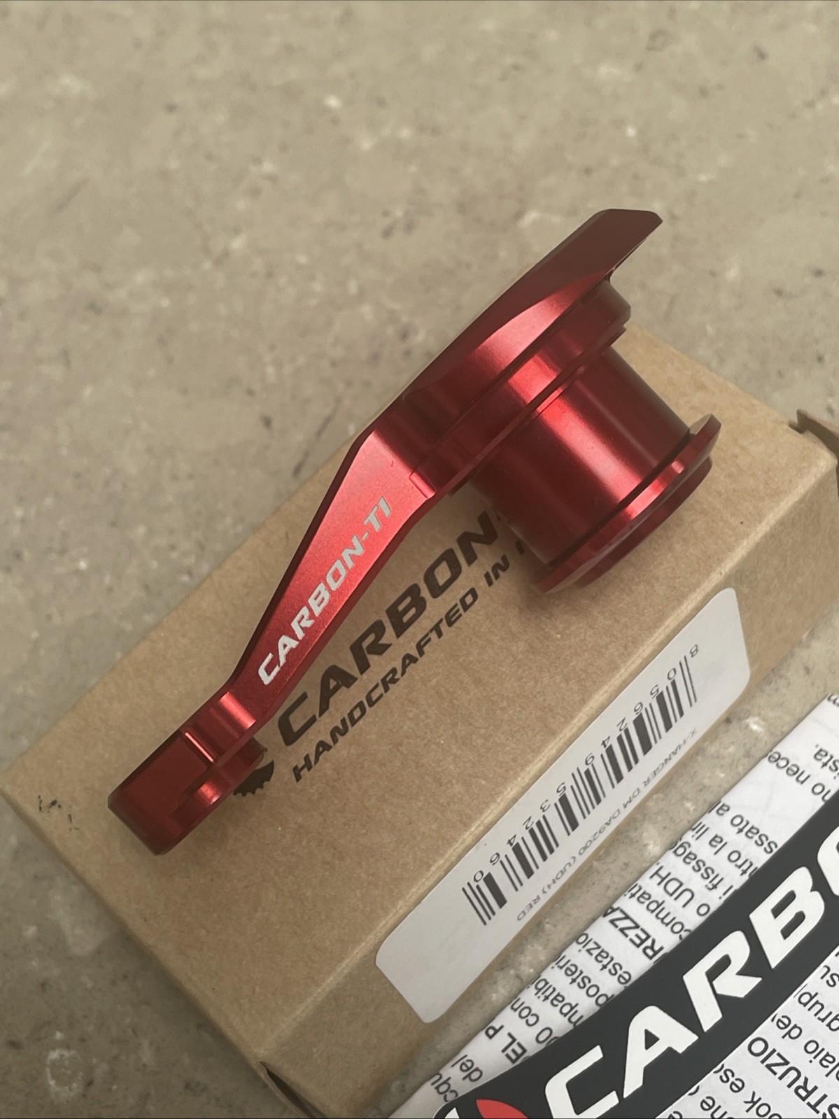 Carbon-Ti X-Hanger Shimano DM Derailleur Hanger. Red