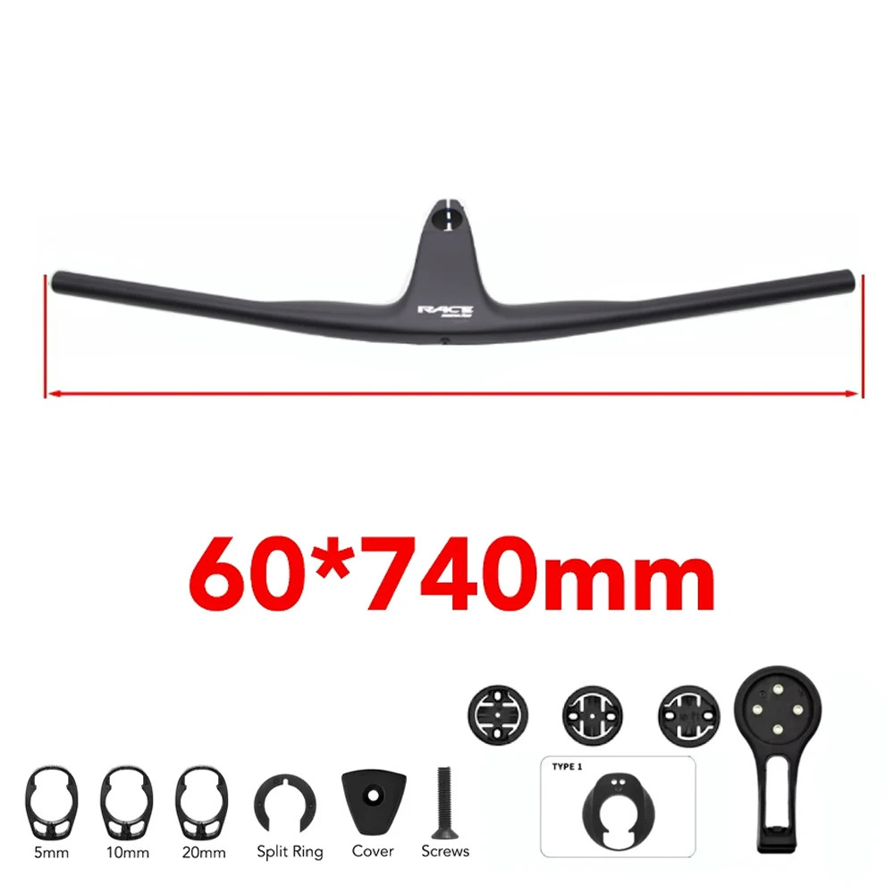 Carbon Fiber Integrated MTB Handlebar -17 Degree Internal Cable 50mm-90mm Stem