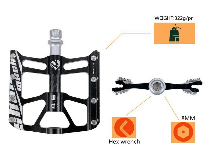 Aluminum Carbon Road MTB Mountain Bike XC Bicycle Pedal Bearing AM Flat Pedals